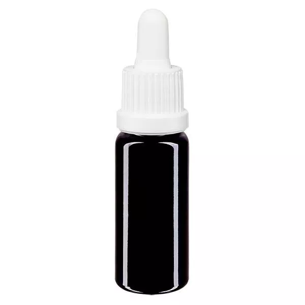 Lékárenská láhev fialová 10ml pipeta bílá tamper-evident uzávěr. Lékárenská láhev fialová 10ml pipeta bílá tamper-evident uzávěr.