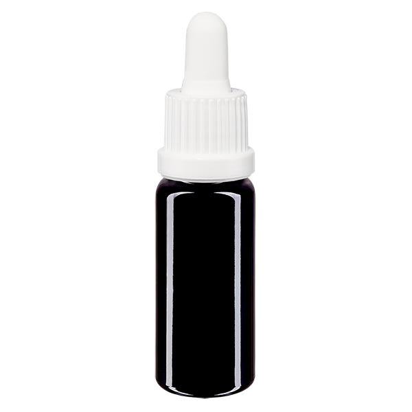 Lékárenská láhev fialová 10ml pipeta bílá tamper-evident uzávěr. Lékárenská láhev fialová 10ml pipeta bílá tamper-evident uzávěr.