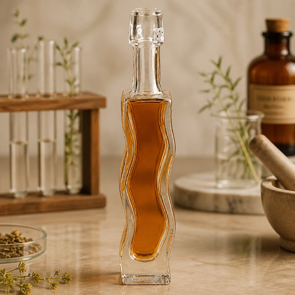 40ml Glasflasche Anna mit goldenem Honig befüllt Apotheker-Stil Kräuterdeko naturbelassene Küche Homöopathie-Ambiente