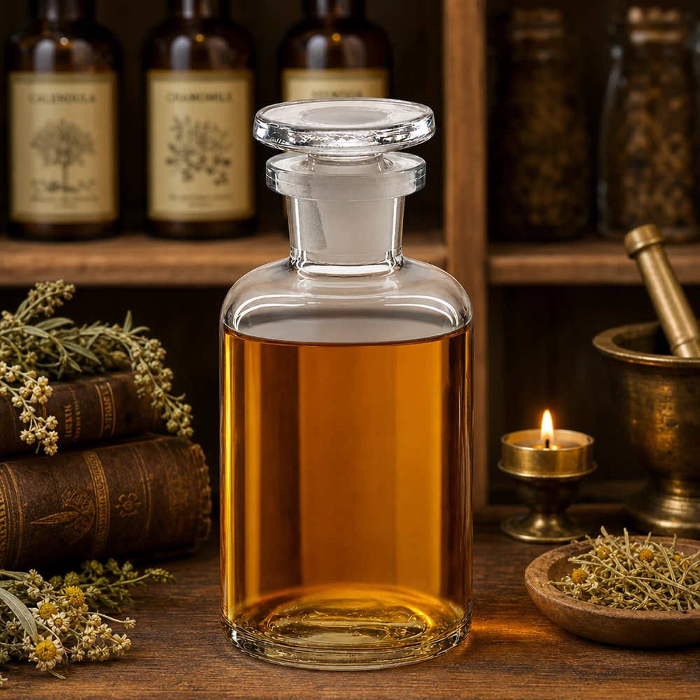 Kulatá lahvička s raménkem 50 ml čirá skleněná zátka s úzkým hrdlem Mundgeblasen wirkende Glasflasche 50ml Enghals Rundschulter klar mit Stopfen