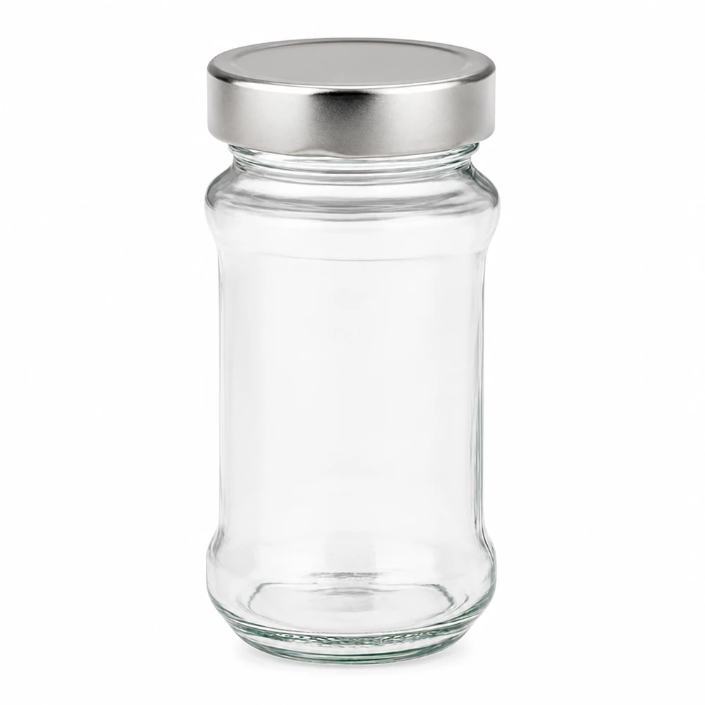 390ml kulatá skleněná nádoba + víčko BasicSeal stříbrné hluboké UT 390ml kulatá skleněná nádoba + víčko BasicSeal stříbrné hluboké UT