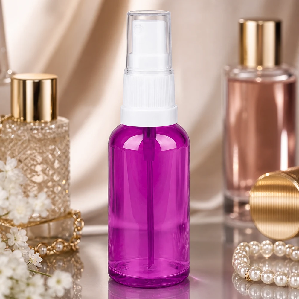 50ml lahvička s rozprašovačem bílá/průhledná Standard PurpleLine UT18/50 Stylische 50ml Sprayflasche in violetter Transparenz perfekt für selbstgemachte Sprays
