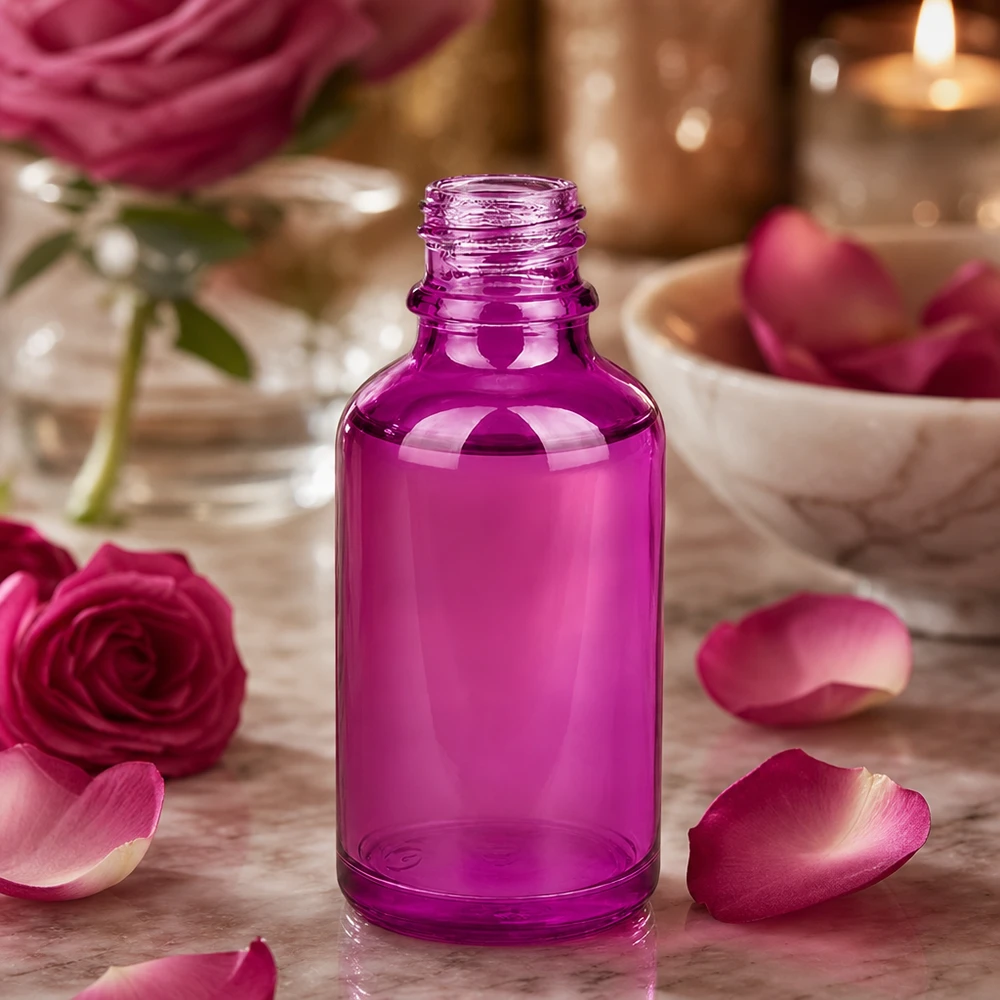 Stilvolle 50ml Glasflasche PurpleLine UT18/50 in Amethyst für hochwertige Beauty- und Wellness-Produkte
