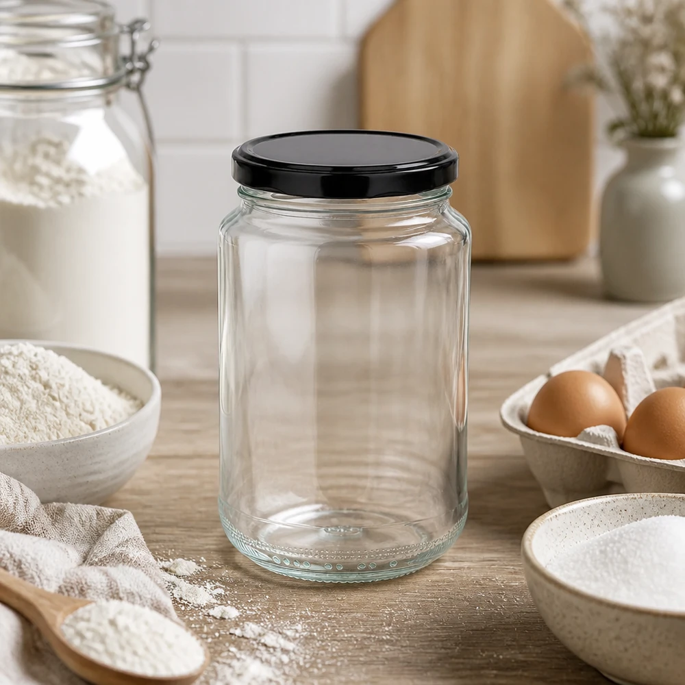 375ml kulatá sklenice s víčkem BasicSeal černá UNiTWIST 375ml kulatá sklenice s víčkem BasicSeal černá UNiTWIST