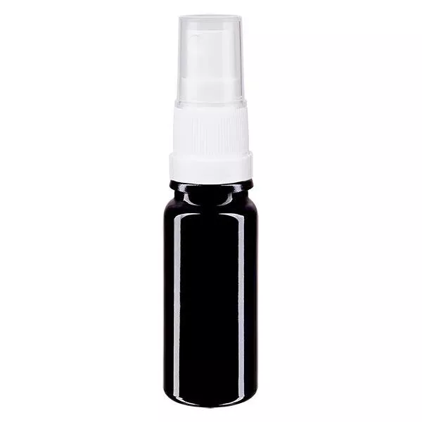 Lékárenská lahvička violet 10ml s rozprašovacím uzávěrem bílá Lékárenská lahvička violet 10ml s rozprašovacím uzávěrem bílá
