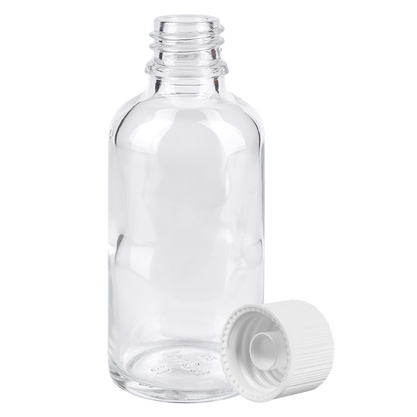 50ml láhev 11mm šroubovací uzávěr bílý standard ClearLine UT18/50 50ml láhev 11mm šroubovací uzávěr bílý standard ClearLine UT18/50