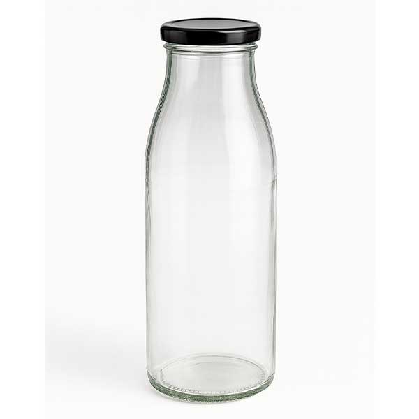 500ml skleněná láhev + víčko BasicSeal černé UNiTWIST