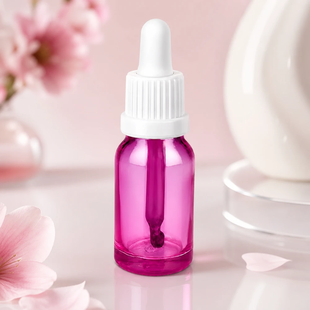 10ml pipetovací láhev bílá Originality šroubovací uzávěr PurpleLine UT18/10 Praktische 10ml Tropfflasche violett für DIY Kosmetik und Naturprodukte