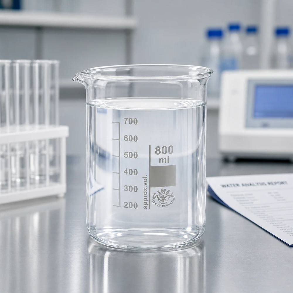 Kádinka 800 ml z borosilikátového skla, nízký tvar Spülmaschinenfestes Becherglas 800ml Borosilikatglas niedrige Form für einfache Reinigung
