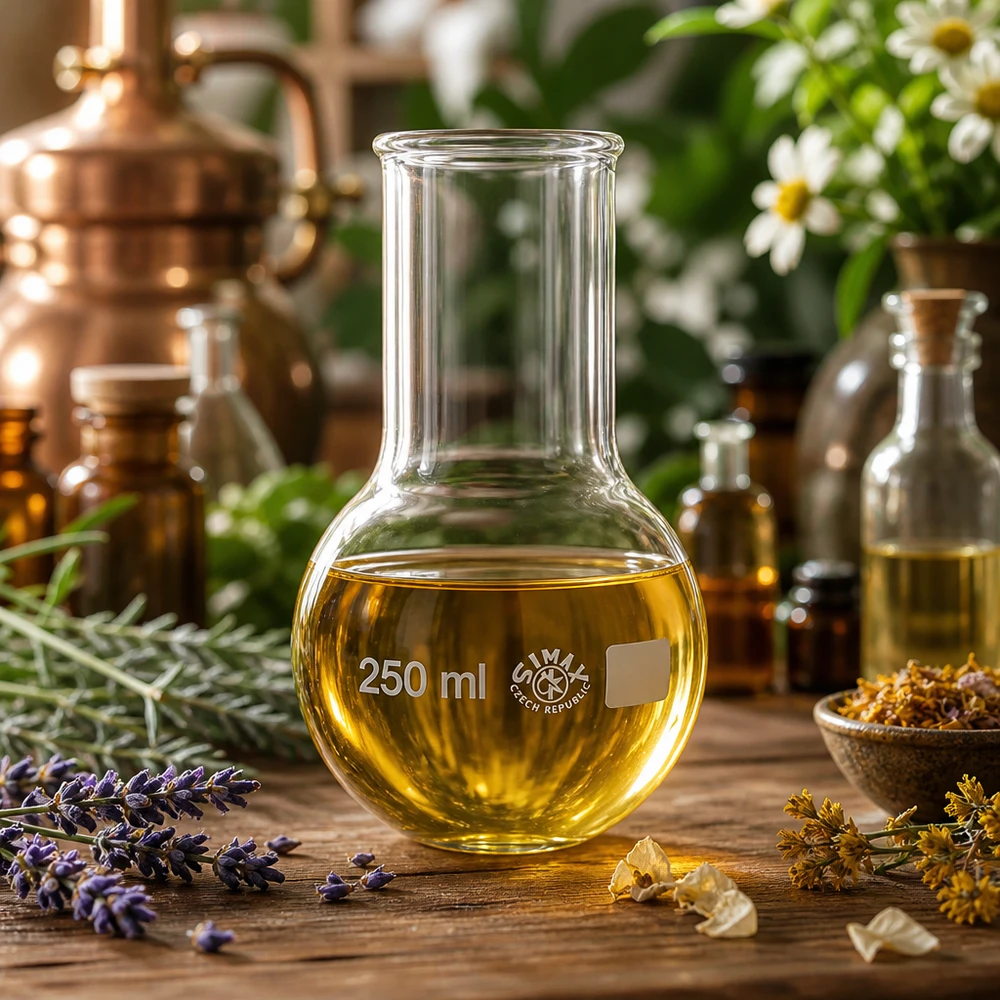 Baňka s kulatým dnem 250ml se širokým hrdlem Rundkolben 250ml Weithals perfekt geeignet für Synthesen und Aufbewahrung von Chemikalien