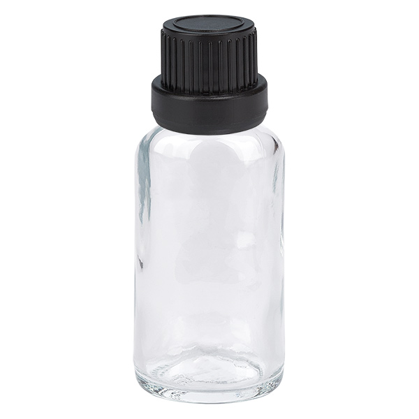 20ml lahvička s kapátkem 2mm černá s uzávěrem proti neoprávněné manipulaci ClearLine UT18/20
