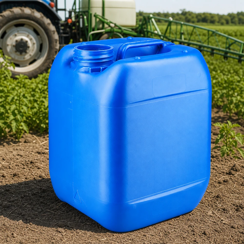 Kanystr 5 litrů modrý bez uzávěru Kleiner blauer Vorratskanister 5 Liter ohne Deckel für Düngemittel und Agrochemikalien