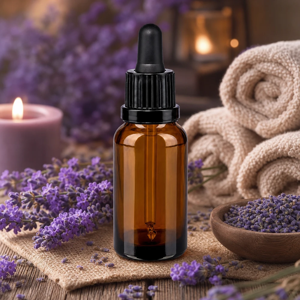 Robuste 20ml Pipettenflasche aus getöntem Glas mit schwarzem UT18 Verschlusssystem