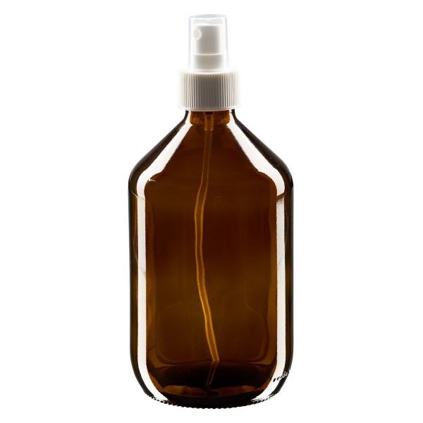 500ml lahvička na léky hnědá, s rozprašovačem s pumpičkou bílá ApoGlas 500ml lahvička na léky hnědá, s rozprašovačem s pumpičkou bílá ApoGlas