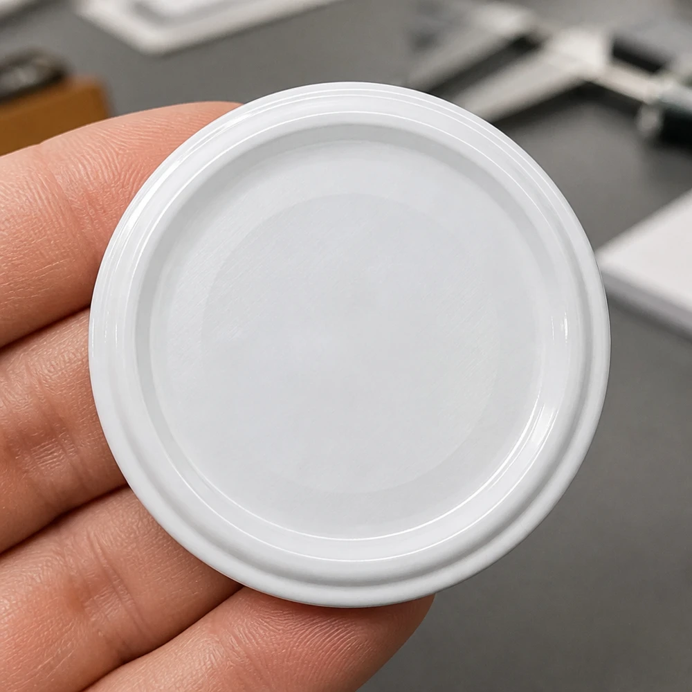 66mm víko BioSeal bílé (TO66) UNiTWIST UNiTWIST TO66 bílé víčko na zavařovací sklenice 66 mm, pohled shora, BioSeal, bez BPA a NI, unitemp