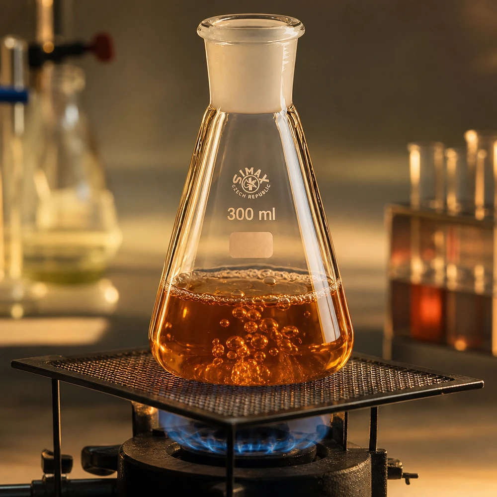 Erlenmeyerova baňka 300ml se standardním broušeným spojem (29/32) Erlenmeyerkolben 300ml thermostabil für Synthese und Destillation mit Schliff 29/32