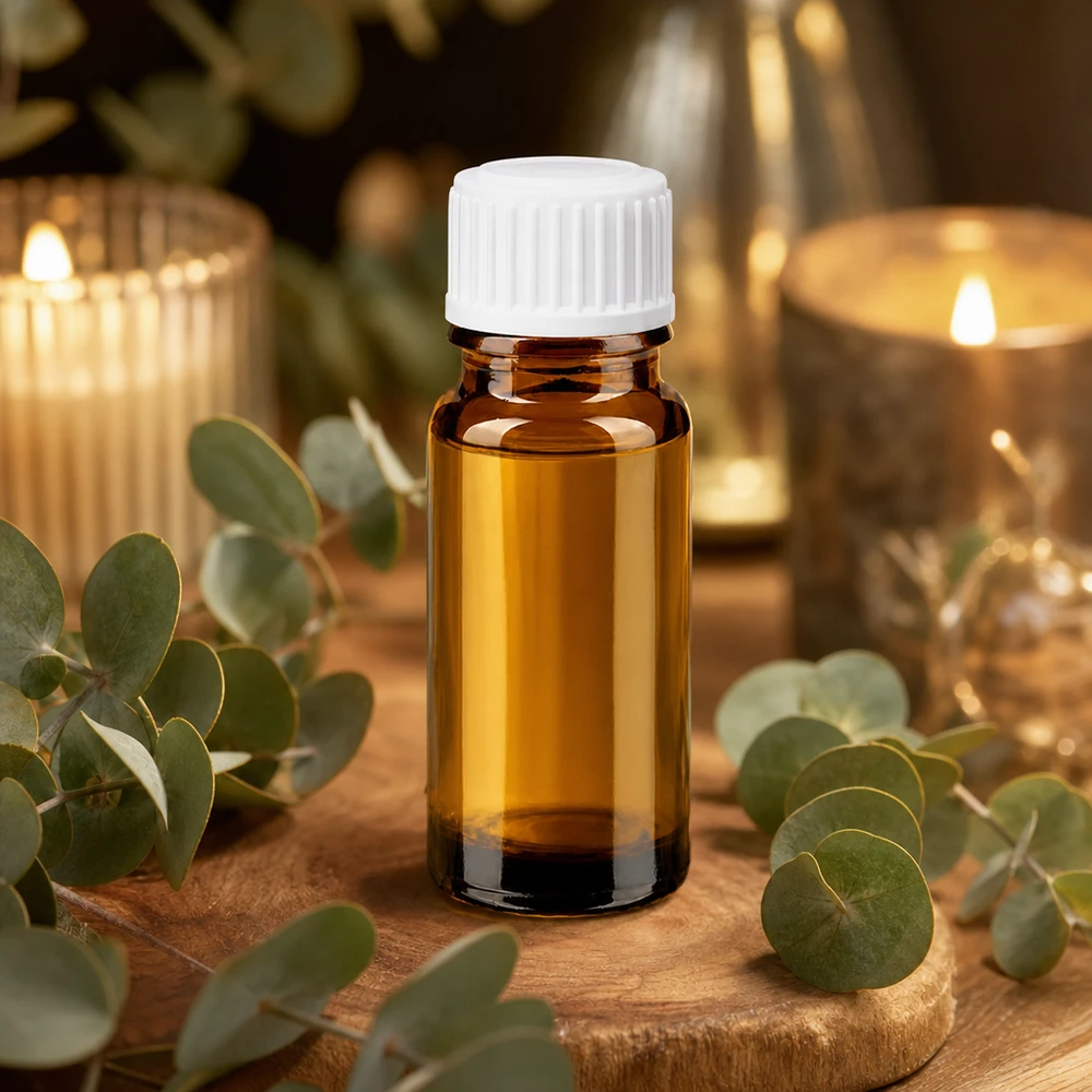 Braune Apotheker Miniaturflasche 10ml weißer Verschluss ideal für Naturkosmetik und Öle