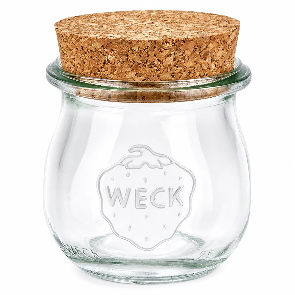 WECK Tulpenglas 75ml RR40 mit Naturkorken Verschluss Einmachglas transparent Vorratsglas