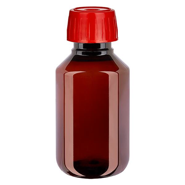 PET láhev 100ml s odplyňovacím uzávěrem červená PET láhev 100ml s odplyňovacím uzávěrem červená