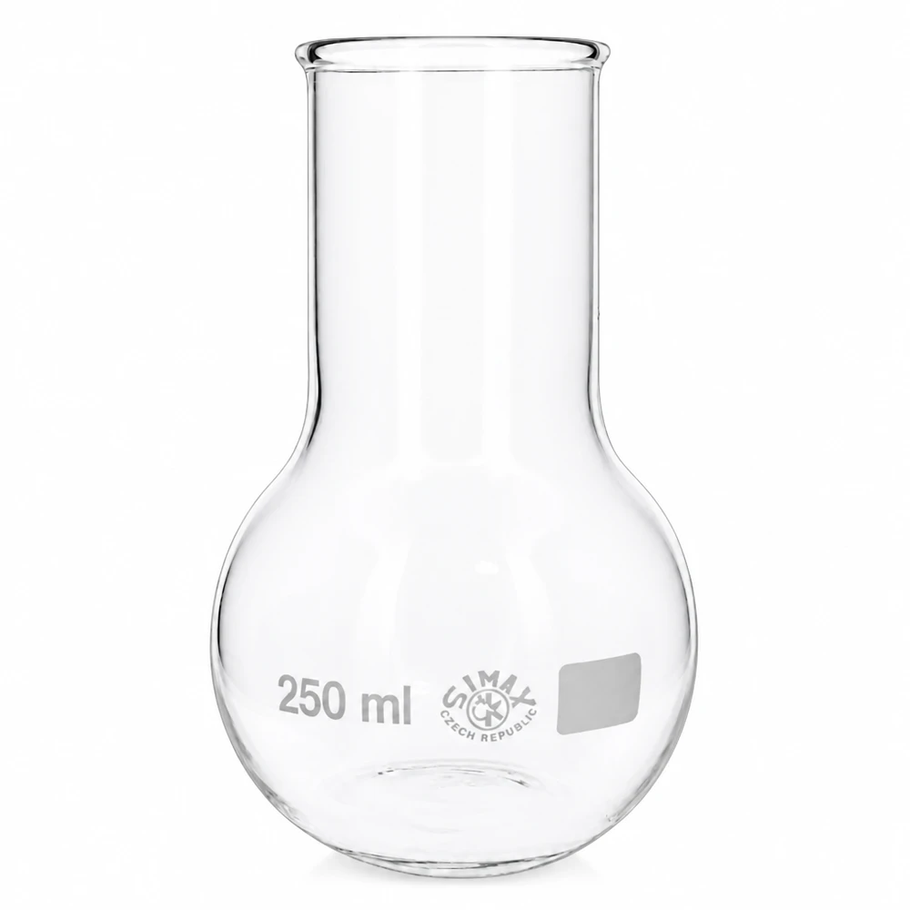 Baňka s širokým hrdlem 250ml Rundkolben 250ml mit breitem Hals aus temperaturbeständigem Glas für Erhitzungsverfahren
