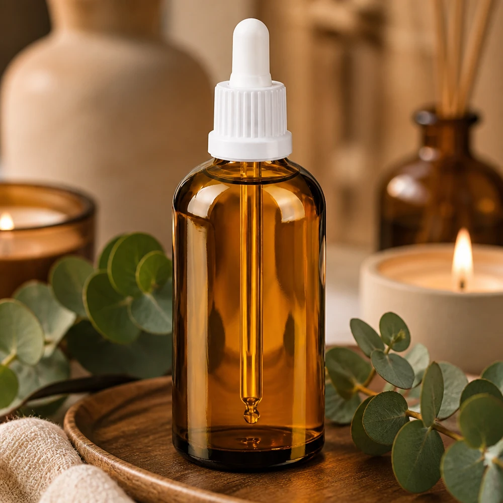 100ml pipetovací láhev bílá s pojistným uzávěrem BrownLine UT18/100 Premium Glasflasche 100ml braun mit Pipette für exakte Tropfendosierung