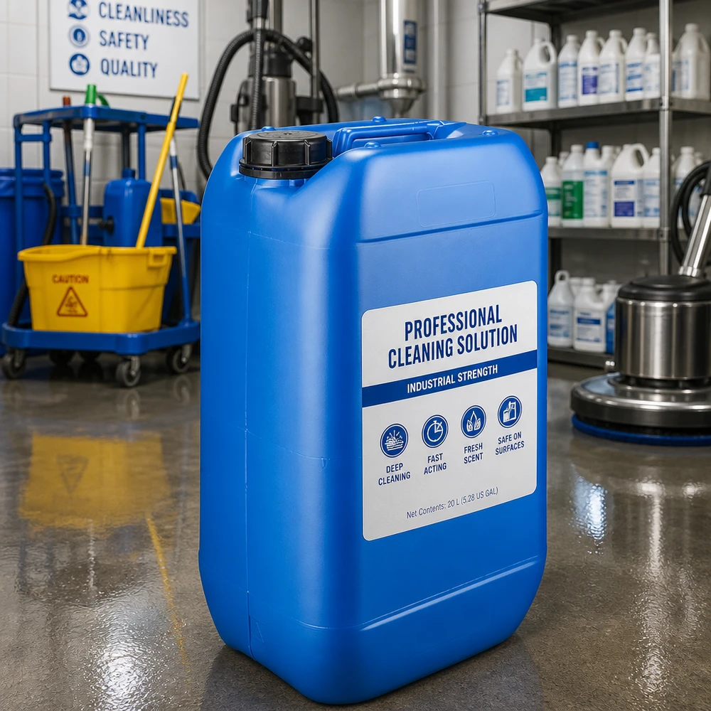 Kanystr 15 litrů modrý se šroubovacím uzávěrem s pojistkou proti otevření. Lagerfähiger Gewerbekanister 15 Liter blau mit Originalverschluss für Reinigungschemikalien