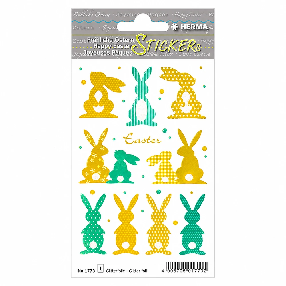 Samolepky "Zlatý zajíček" (10 samolepek se třpytkami) Samolepky "Zlatý zajíček" (10 samolepek se třpytkami)