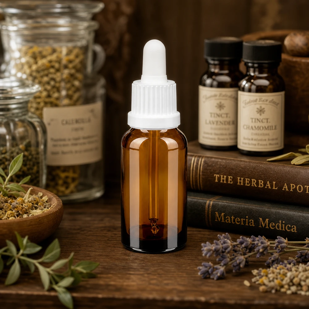20ml pipetovací láhev bílá s uzávěrem s ochranou proti manipulaci BrownLine UT18/20 Elegante braune 20ml Glasflasche mit weißer Pipette für stilvolle Produktpräsentation