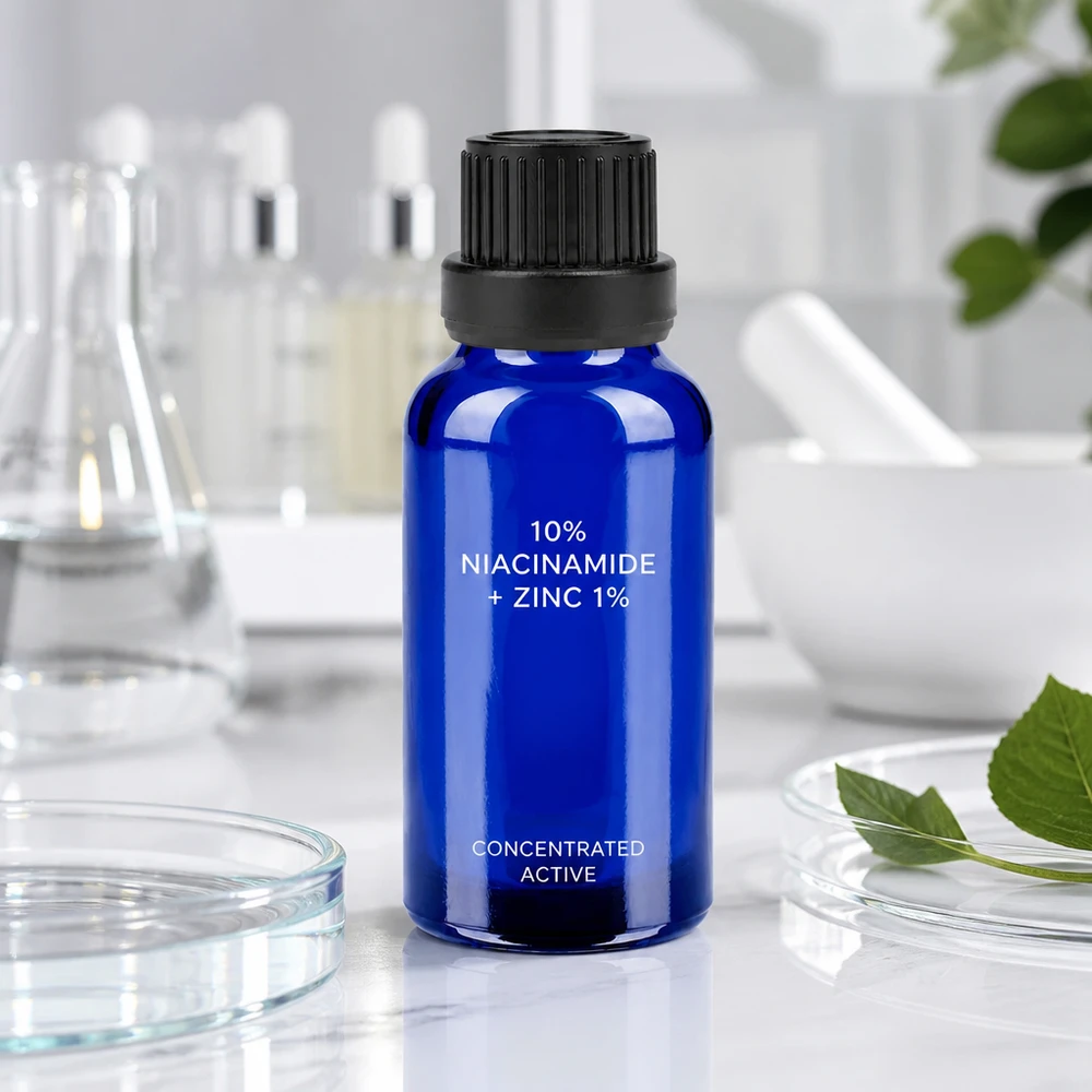 Handliche 20ml Glasflasche mit schwarzem Verschluss für DIY Hautpflege und Seren