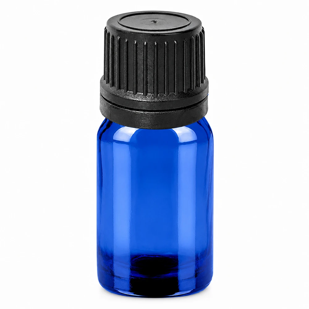5ml lahvička s kapátkem 1mm černá s uzávěrem odolným proti manipulaci BlueLine UT18/5 Professionelle blaue Tropfflasche 5ml mit schwarzem OV-Verschluss für genaue Portionierung
