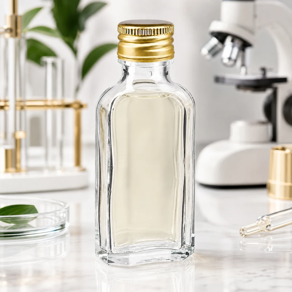50 ml Meplat čirý s hliníkovým uzávěrem zlatý PP22 50ml Meplat Flasche klar mit goldenem PP22 Aluverschluss ideal für ätherische Öle und Essenzen