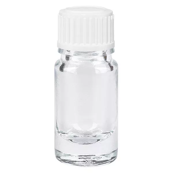 Lékárenská lahvička čirá 5ml se šroubovacím uzávěrem bílá/černá Globuli Standard Lékárenská lahvička čirá 5ml se šroubovacím uzávěrem bílá/černá Globuli Standard