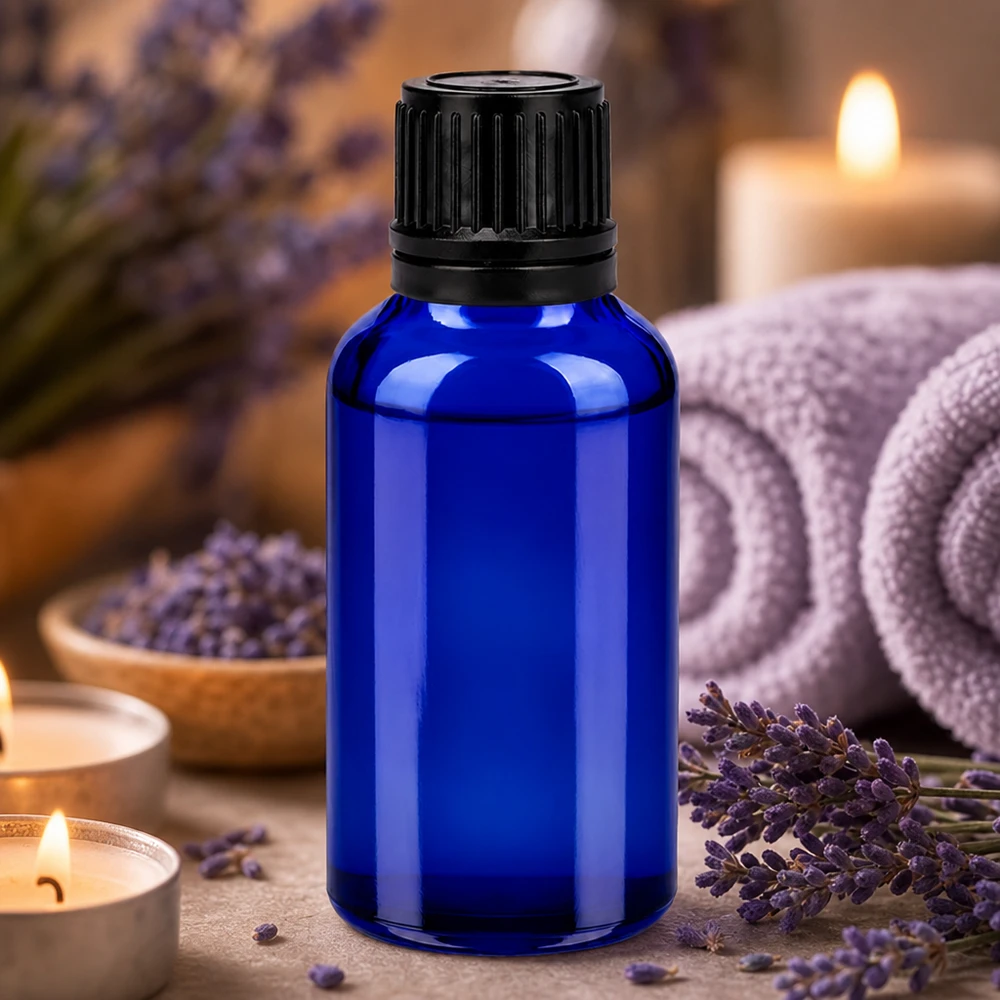 30ml Glasflasche mit matter Oberfläche und schwarzem Verschluss für professionelle Anwendung