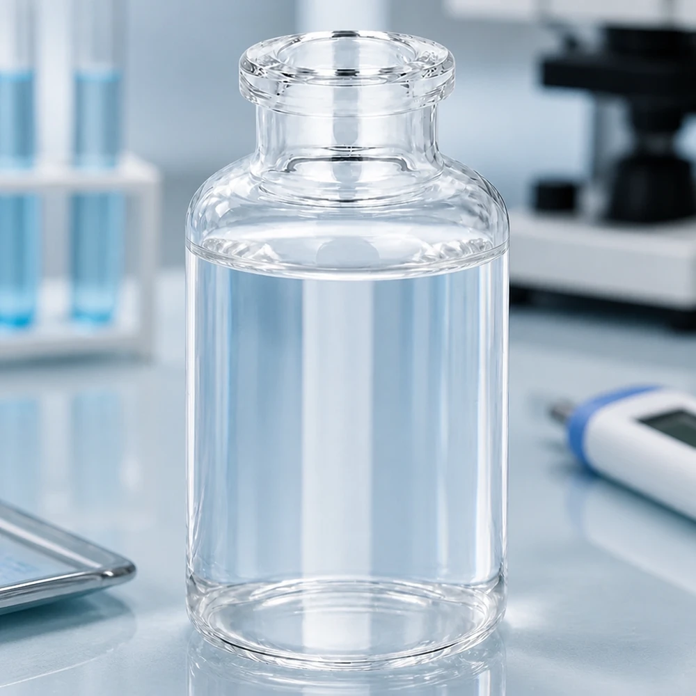 Injekční láhev z čirého skla 20ml Kleine Klarglas-Injektionsflasche 20ml für sterile Arzneimittelabfüllung im Labor