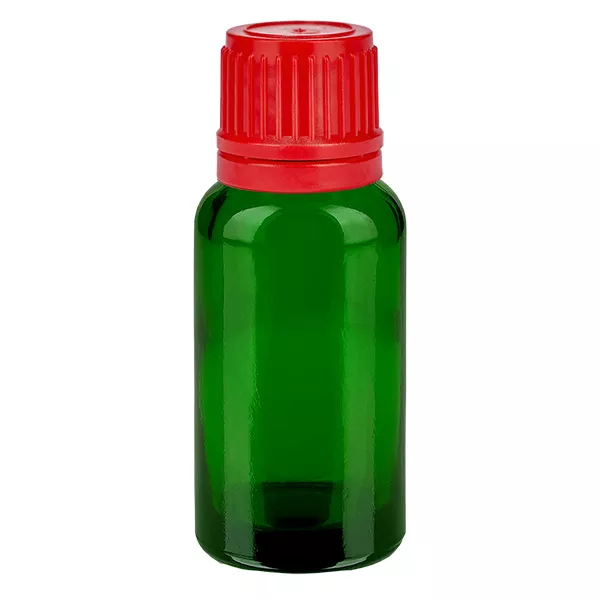 20ml lahvička 11mm šroubovací uzávěr červený tamper-evidentní uzávěr GreenLine UT18/20