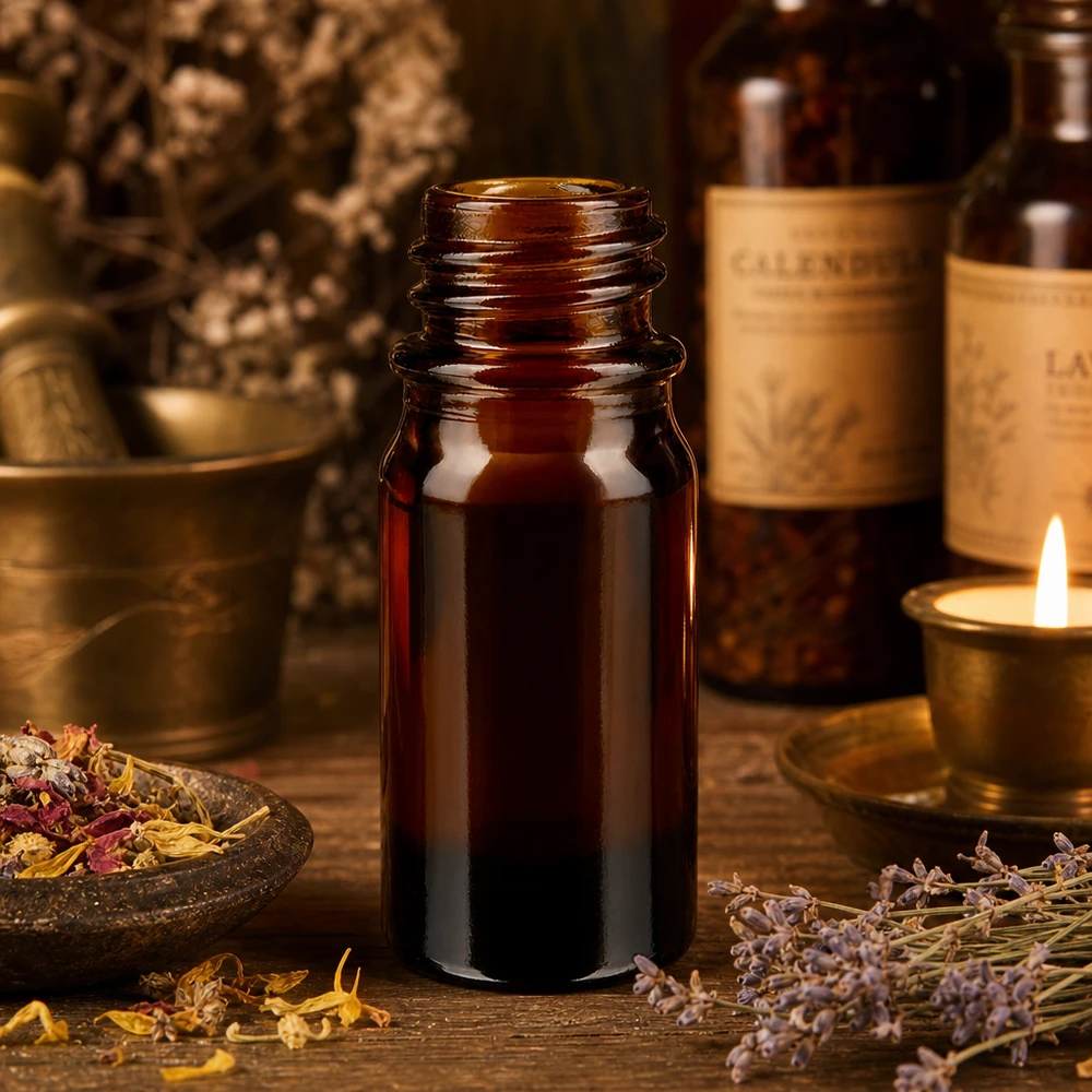 Kapací lahvička 5 ml DIN 18 z jantarového skla Traditionelle braune 5ml Apothekenflasche ApoGlas für Tinkturen und homöopathische Mittel