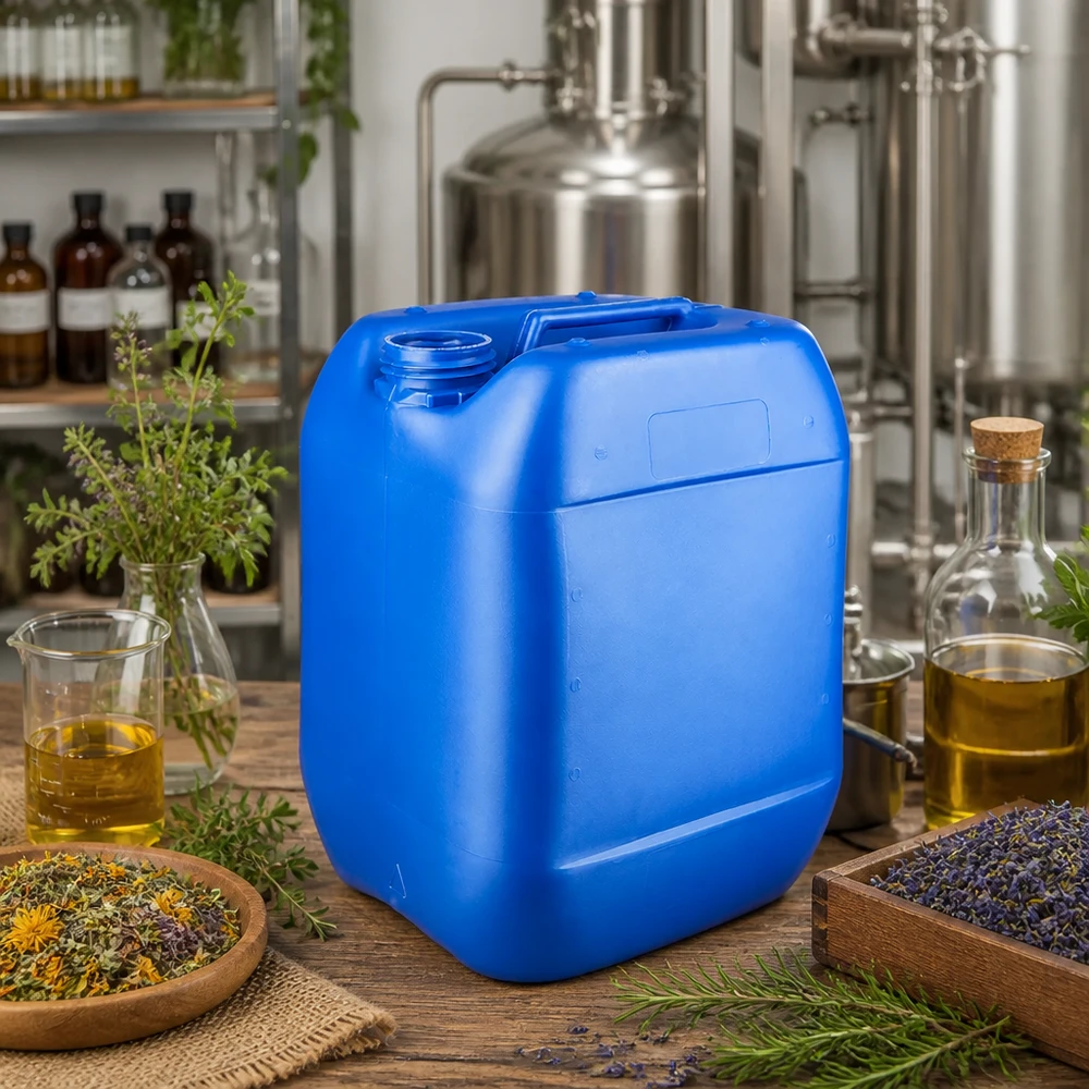 Kanystr 10 litrů modrý bez uzávěru Blauer HDPE Kanister 10 Liter ohne Verschluss für Naturkosmetik Kräuteröle und Extrakte