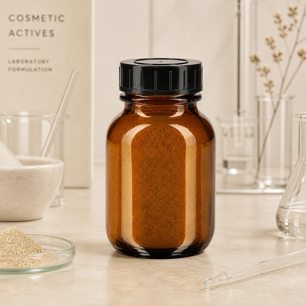 50ml láhev s širokým hrdlem z jantarového skla se šroubovacím uzávěrem. Premium 50ml Braunglasbehälter mit Schraubgewinde für sichere Produktlagerung