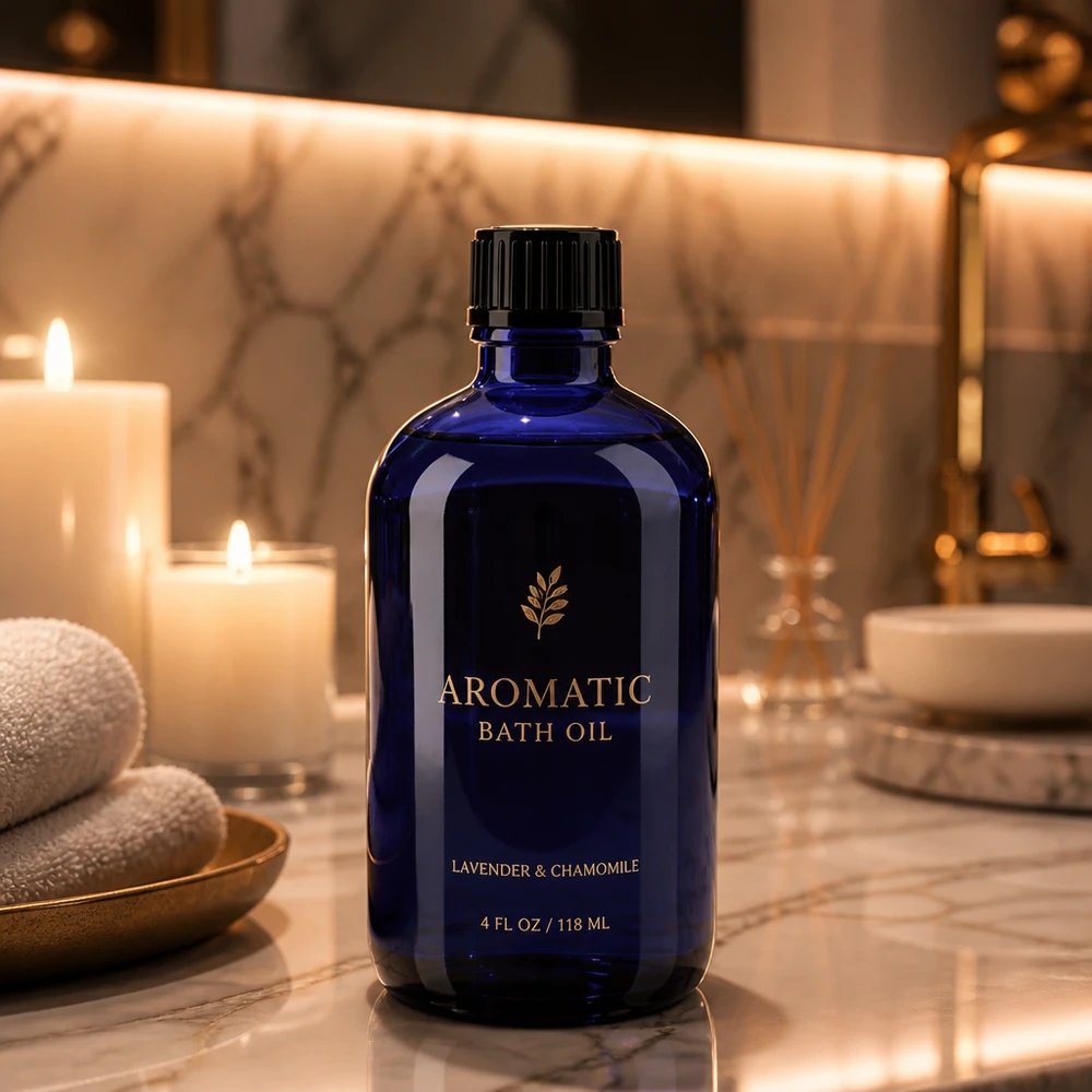 100ml Tropfflasche aus blauem Apothekerglas mit präzisem 1mm Tropfer für Ölanwendungen