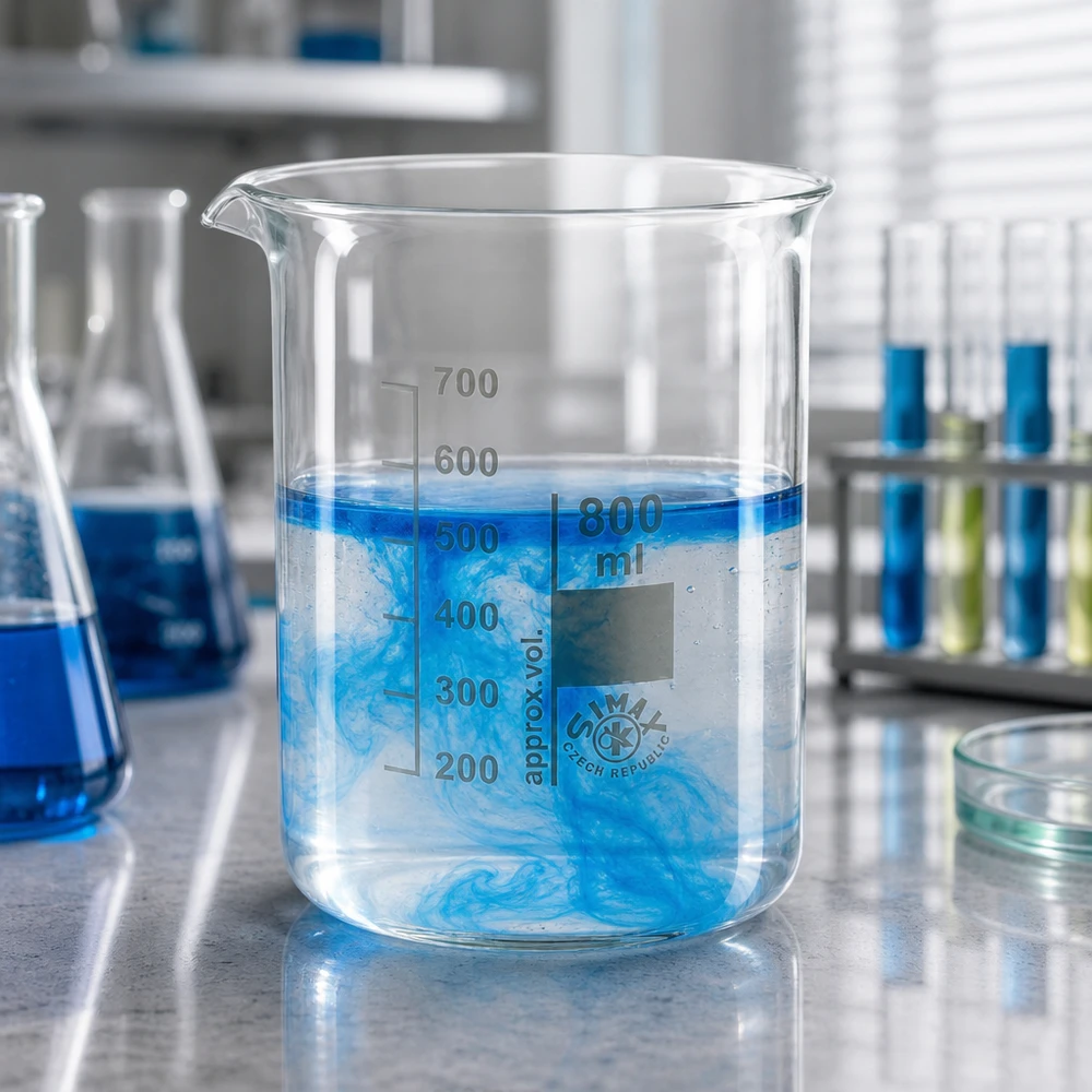Kádinka 800 ml z borosilikátového skla, nízký tvar Becherglas 800ml aus thermoshock-resistentem Borosilikatglas für Temperaturwechsel-Experimente