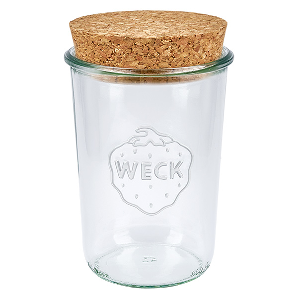 850ml zava&#345;ovac&#237; sklenice WECK RR100 s korkem natural