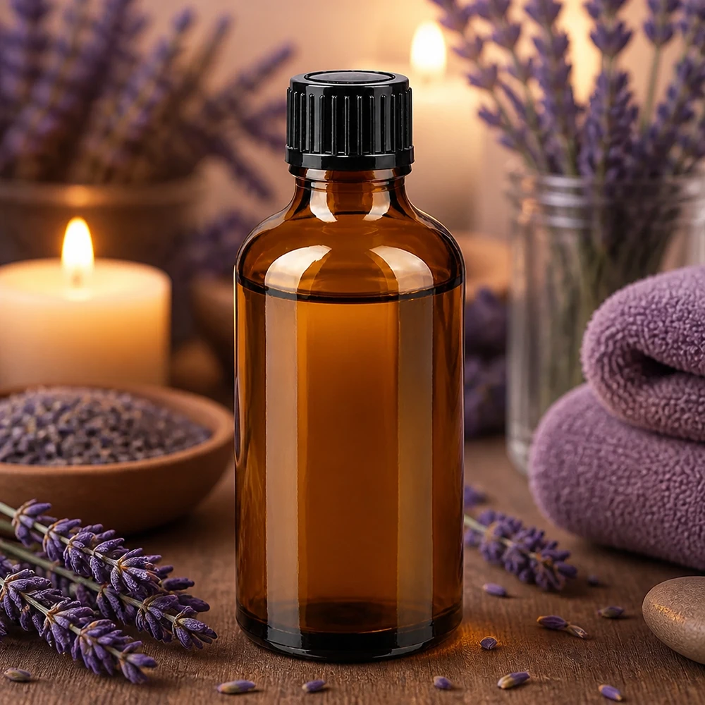 Lékárenská láhev hnědá 50ml se šroubovacím uzávěrem černá standardní Braunglasflasche 50ml mit schwarzem Verschluss 11mm für ätherische Öle und Tinkturen