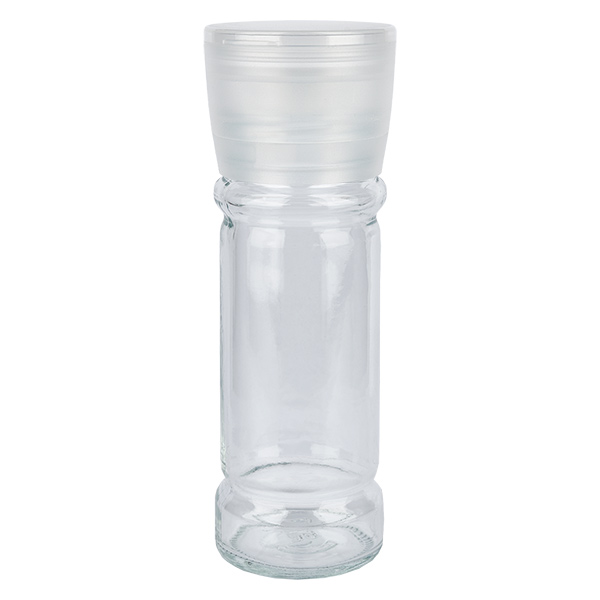 Sklenice na sůl/koření 100 ml s mlýnkem (hrubý) bílá Sklenice na sůl/koření 100 ml s mlýnkem (hrubý) bílá