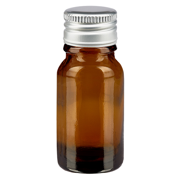 10ml lahvi&#269;ka 11mm &#353;roubovac&#237; uz&#225;v&#283;r hlin&#237;kovo-st&#345;&#237;brn&#253; standard hn&#283;d&#253;L. UT18/10