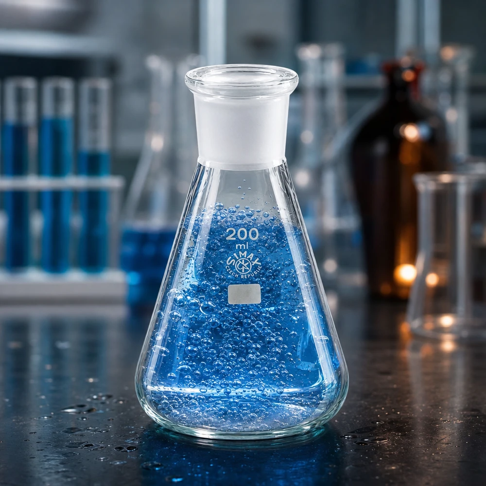 Erlenmeyerova baňka 200ml se standardním broušeným spojem (29/32) Erlenmeyerova baňka 200ml se standardním broušeným spojem (29/32)