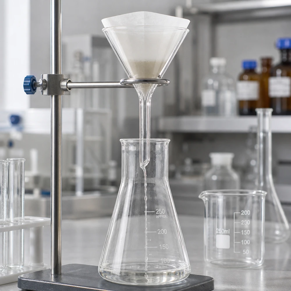 Nálevka ø45mm borosilikátový úhel 60 krátký styl Chemietrichter Kurzstil Borosilikat mit 45mm Durchmesser für sichere Flüssigkeitsübertragung