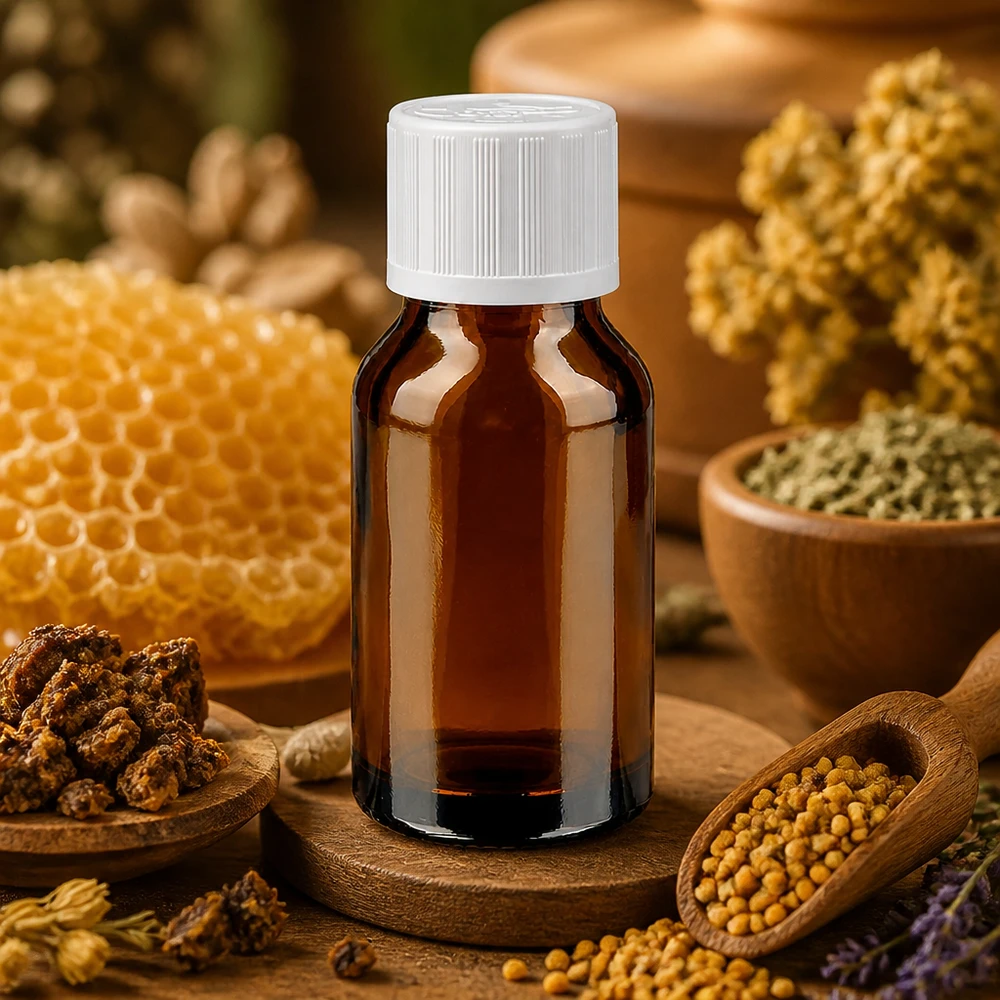 Apothekerflasche 30ml Braunglas mit sicherem weißen Schraubverschluss für Bienen- und Kräuterprodukte