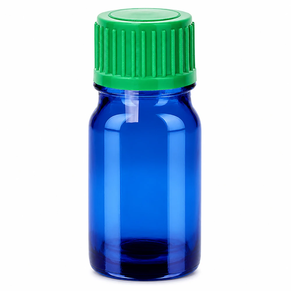 5ml lahvička s kapátkem 0,8 mm zelená standardní uzávěr BlueLine UT18/5 Hochwertige Tropfflasche 5ml Fassungsvermögen mit kindersicherem grünem Verschluss