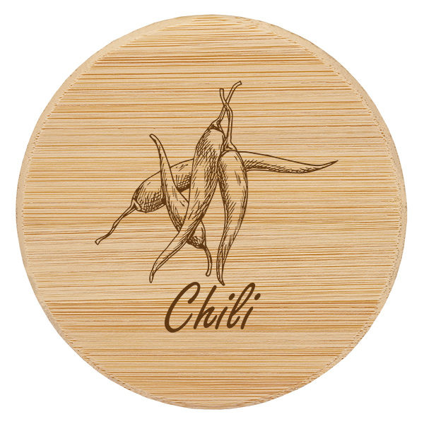 Couvercle en bois "Chilli" pour WECK RR60 Couvercle en bois "Chilli" pour WECK RR60