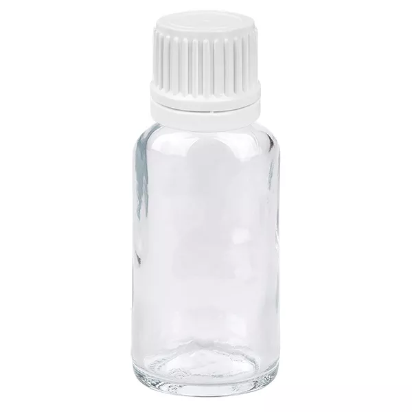 20ml lahvička s kapátkem 0,7 mm bílá s uzávěrem proti neoprávněné manipulaci ClearLine UT18/20